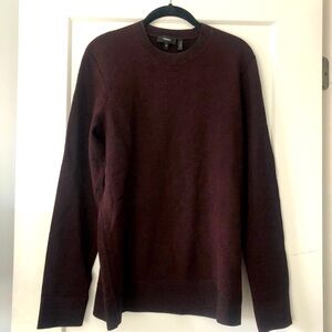 Men’s THEORY Burgundy/Maroon Textured Sweater, Size M NWOT